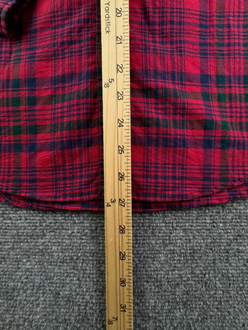 Ralph Lauren Boys Long Sleeve Button Up Oxford Red Blue Plaid XL 18-20 Cotton